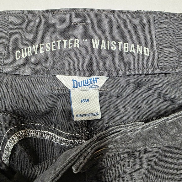 Duluth Trading Co Womens 18W Curvesetter Waistband Cargo Shorts Gray Cotton - Picture 5 of 9